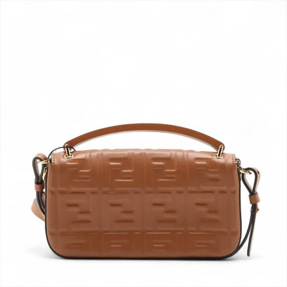 Fendi baguette Leather 2 Way Handbag Brown 7AS142 - Picture 2 of 11